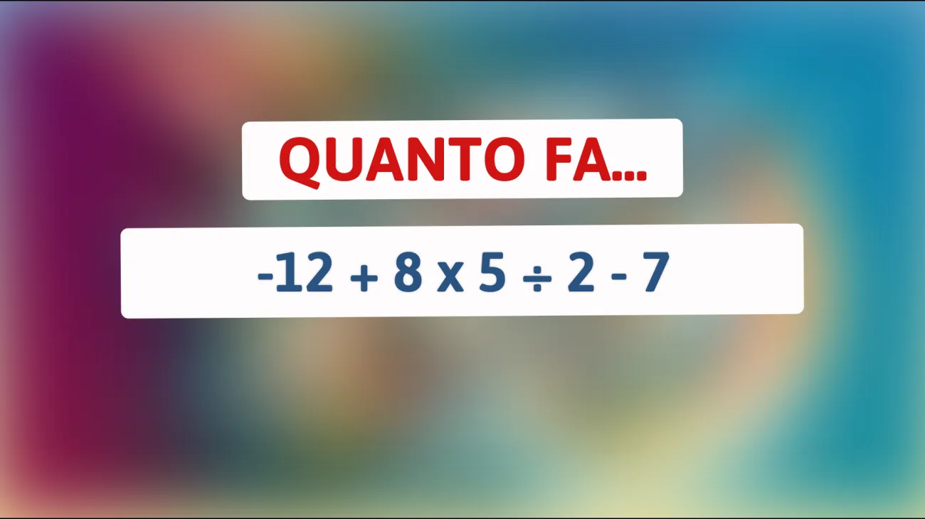 \"Sfida il tuo cervello: Solo il 10% delle persone risolve questo semplice calcolo senza errori!\""